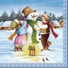 serwetka-decoupage-swiateczna-sdgw-001601-dzieci-z-balwankiem-1-szt