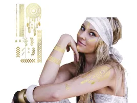 tatuaze-zmywalne-hipis-hippie-zlote