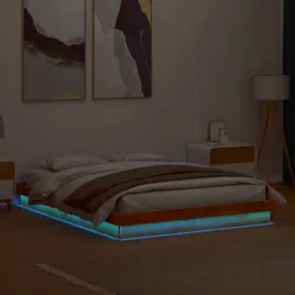 vidaxl-rama-lozka-z-led-woskowy-braz-160x200-cm-lite-drewno-sosnowe