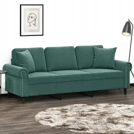 vidaxl-3-osobowa-sofa-z-poduszkami-ciemnozielona-180-cm-aksamit