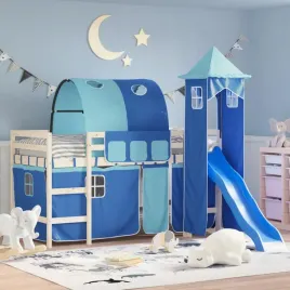 vidaxl-zaslony-tunel-i-wieza-do-lozka-na-antresoli-niebieskie