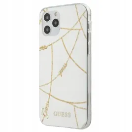 guess-hardcase-do-iphone-12-pro-max-67-case-pokrowiec-bialy-gold-chain