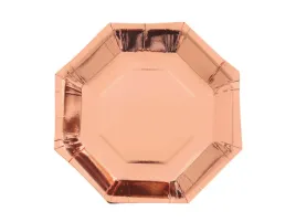 talerzyki-papierowe-oktagon-rozowe-zloto-23-cm-6-szt