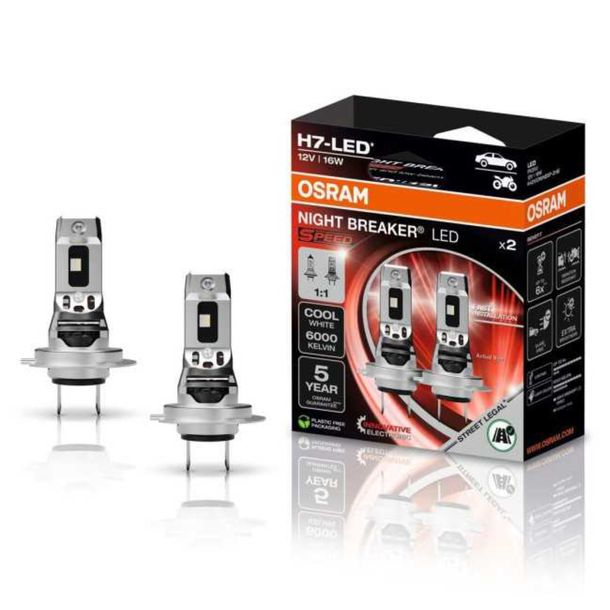 Фото - Автолампа SPEED ﻿Osram Żarówki Samochodowe H7 LEDOWE NIGHT BREAKER LED 