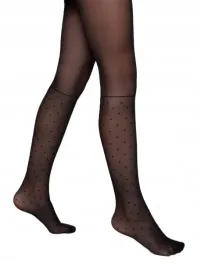 rajstopy-dziewczece-imitacja-podkolanowki-w-kropki-conte-czarne-140-146