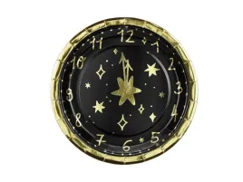 talerzyki-papierowe-zegar-czarne-18-cm-6-szt