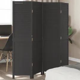 vidaxl-parawan-pokojowy-4-panelowy-czarny-lite-drewno-paulowni