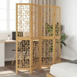 vidaxl-parawan-pokojowy-4-panelowy-brazowy-lite-drewno-paulowni