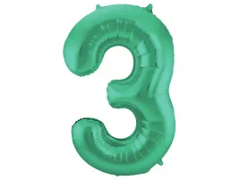 balon-matowy-cyfra-3-zielona-trzy-86cm