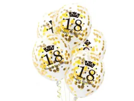 balony-przezroczyste-ze-zlotym-konfetti-na-osiemnastke-30-cm-5-szt