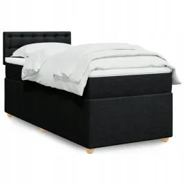 vidaxl-lozko-kontynentalne-z-materacem-czarne-tkanina-90x200-cm