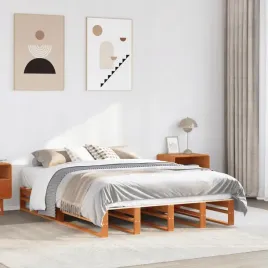 vidaxl-rama-lozka-bez-materaca-woskowy-braz-135x190-cm-lita-sosna