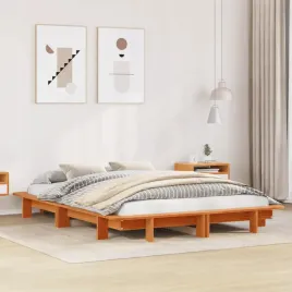 vidaxl-rama-lozka-bez-materaca-woskowy-braz-120x190-cm-sosnowa