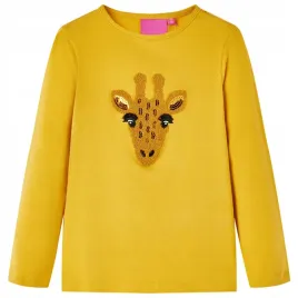 koszulka-dziecieca-z-dlugimi-rekawami-ciemna-ochra-140