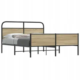 vidaxl-metalowa-rama-lozka-bez-materaca-przydymiony-dab-160x200-cm