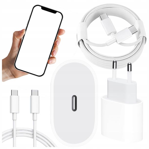 ﻿SZYBKA ŁADOWARKA USB-C 25W +KABEL 1,5M do IPHONE 15 16 16Pro Plus Pro Max