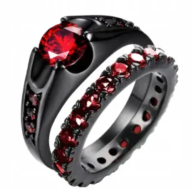 pierscionek-z-rubinem-brylant-czarny-ruby-gem-podwojny-stal-chirurgiczna