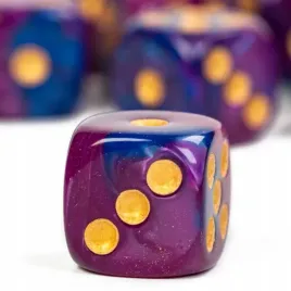 kosc-1szt-d6-k6-fiolet-niebieski-zloty-dice-classic-rpg-dandd-mtg-planszowe
