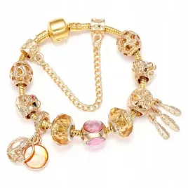 zlota-bransoletka-modularna-turmalin-charms-beads-lew-piora-serca-kwiaty