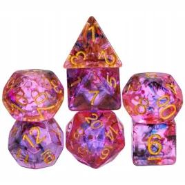 zestaw-7-kosci-rozowe-czarne-fiolet-zloty-nadruk-d4-20-k20-rpg-dandd-mtg-bg3