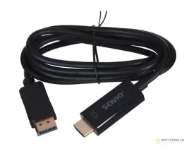 kabel-savio-cl-56-displayport-m-hdmi-typ-a-15m-kolor-czarny