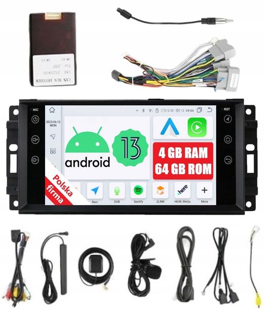 RADIO ANDROID JEEP COMMANDER COMPASS GRAND CHEROKEE 3 III 4/64 GB DSP LTE