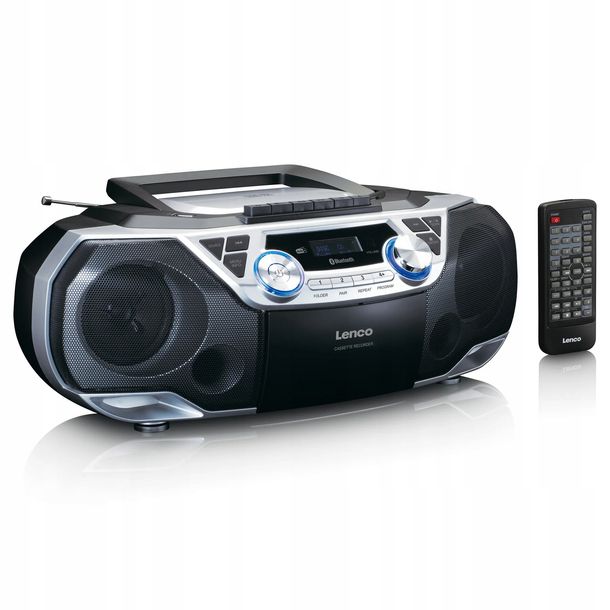 ﻿BOOMBOX PRZENOŚNY RADIO DAB FM BT CD MP3 USB MAGNETOFON AUX PILOT LCD BASS