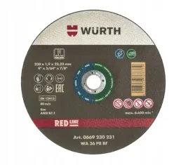 wurth-tarcza-tnaca-do-stali-nierdzewnej-red-line-230x19mm
