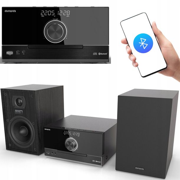 ﻿MIKROWIEŻA AIWA MSBTU-600 WIEŻA HyperBASS RDS EQUALIZER RADIO USB AUX PILOT