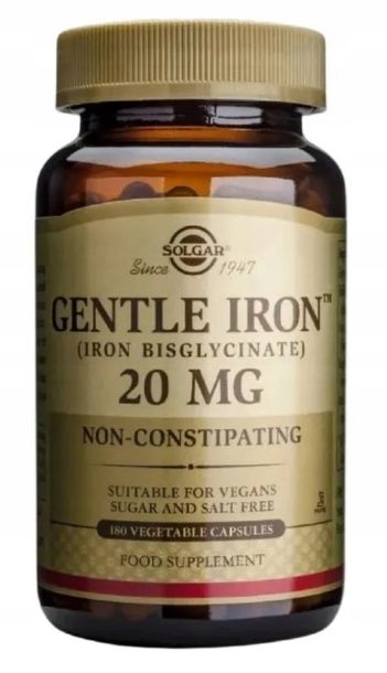 Фото - Вітаміни й мінерали iRon ﻿SOLGAR GENTLE  20 mg 90 kapsułek Wege ŻELAZO 