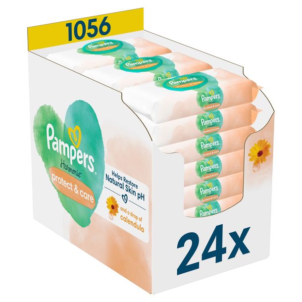 Zdjęcia - Pozostałe towary dla dzieci Pampers ﻿Chusteczki Nawilżane  Harmonie Protect & Care 24 x 44 