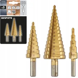 graphite-3x-wiertla-stopniowe-stozkowe-hss-tin-4-12mm-4-20mm-4-32mm-54t300