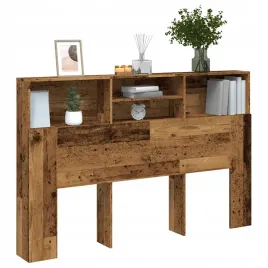 vidaxl-zaglowek-z-polkami-stare-drewno-160x19x1035-cm
