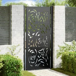 vidaxl-brama-ogrodowa-czarna-105x205-cm-stalowy-wzor-plomienia
