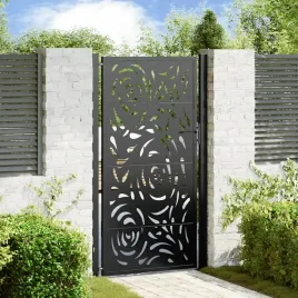 vidaxl-brama-ogrodowa-czarna-105x180-cm-stalowy-wzor-plomienia