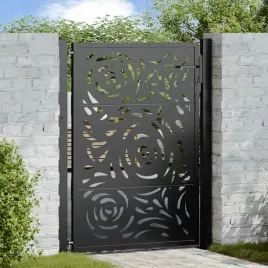 vidaxl-brama-ogrodowa-czarna-105x130-cm-stalowy-wzor-plomienia