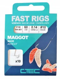 ctec-haczyk-z-przyponem-maggot-roz-10-0-14mm-60cm