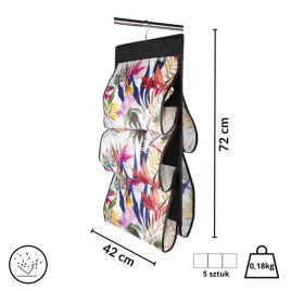 organizer-wiszacy-kwiaty-do-szafy-5-przegrod-na-torebki-paski-72x42cm