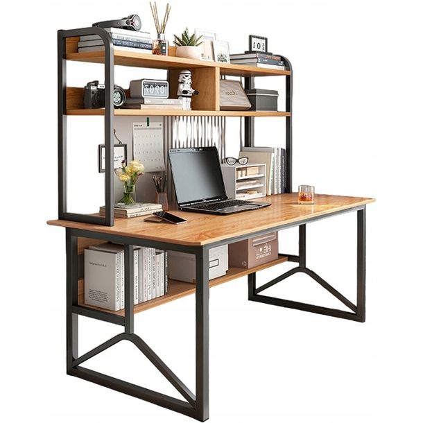 BIURKO KOMPUTEROWE CIEMNY BUK POD LAPTOP LOFT GAMINGOWE NOWOCZESNE 120 CM