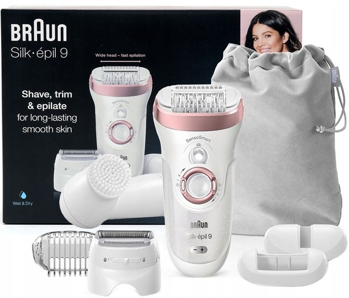 DEPILATOR BRAUN Silk-epil 9 GOLARKA MASZYNKA DO CIAŁA TWARZY BIKINI TRYMER