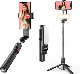 kijek-do-selfie-stick-pilot-bluetoot-z-lampa
