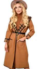 plaszcz-damski-narzutka-z-kapturem-wzor-w-krate-uniwersalny-camel