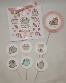 zestaw-na-urodziny-rozowy-kot-kotek-pusheen-puszin-kartka-pikery-topper