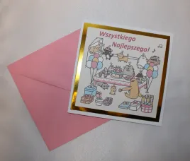 kartka-zlota-na-urodziny-imieniny-dla-dziecka-kot-pusheen-puszin