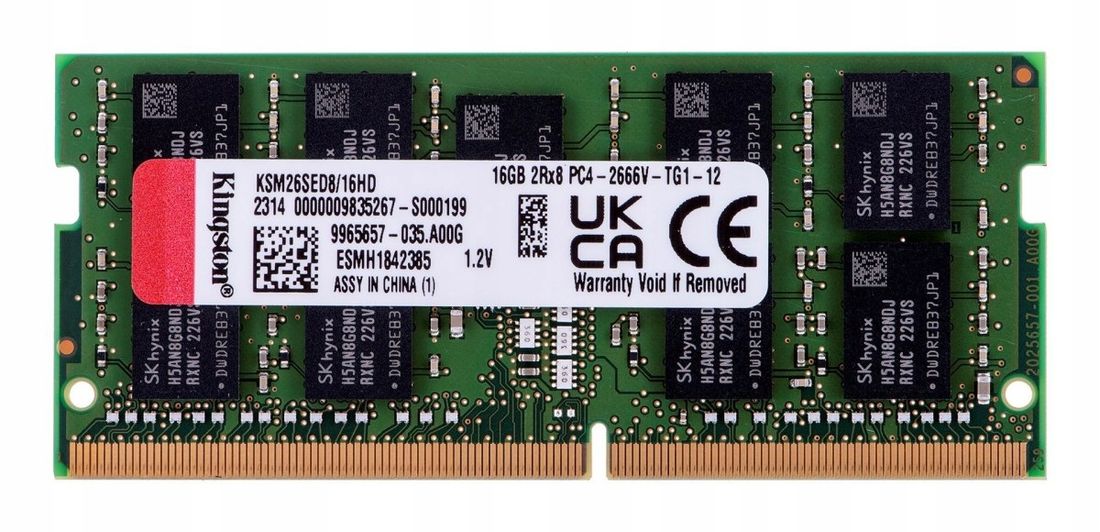 Kingston SODIMM ECC 16GB DDR4 2Rx8 Hynix D 2666MHz PC4-21300