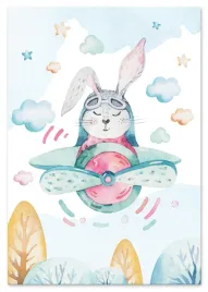 plakat-krolik-pilot-samolot-70x100-cm
