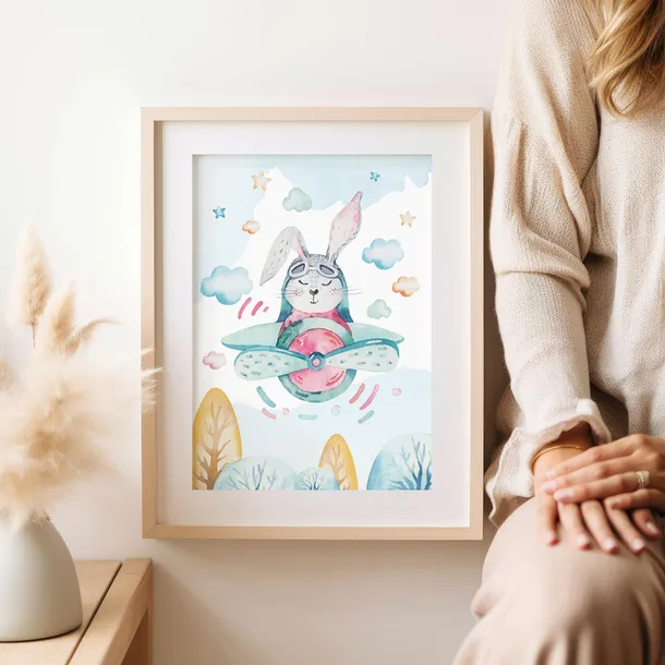 plakat-krolik-pilot-samolot-70x100-cm-wysokosc-produktu-100-cm