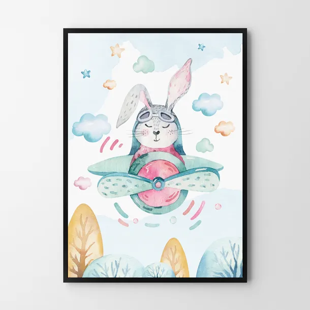 plakat-krolik-pilot-samolot-70x100-cm-szerokosc-produktu-70-cm