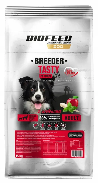 Tasty Dogs Life Breeder Adult Medium & Large z Wołowiną 15kg