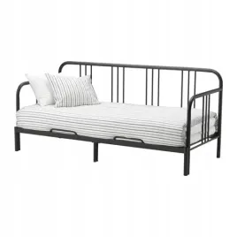 ikea-fyresdal-czarny-lezanka-2-materace-afjall